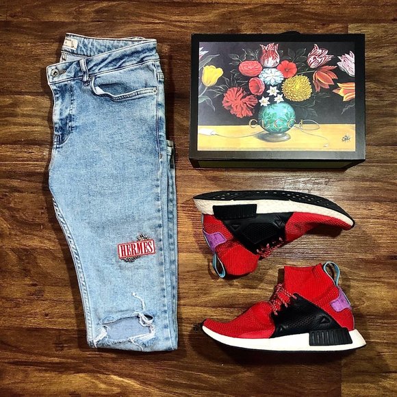 Topman x Hermès Spray On Skinny Bleach Wash Jeans - Picture 6 of 8